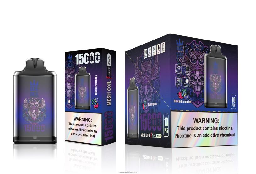 Fume Vape España RB4TN110 hielo del dragón negro - Bang Box s1-15000 bocanadas
