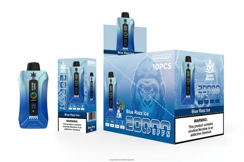 Fume Vape España RB4TN11 hielo azul - Bang Beach vape elegante de la pantalla de 20000 soplos