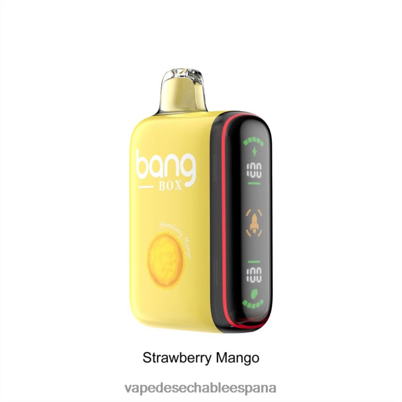 Fume Vape España RB4TN35 mango fresa - Bang Box Pantalla de potencia inteligente de 9000-18000 inhalaciones