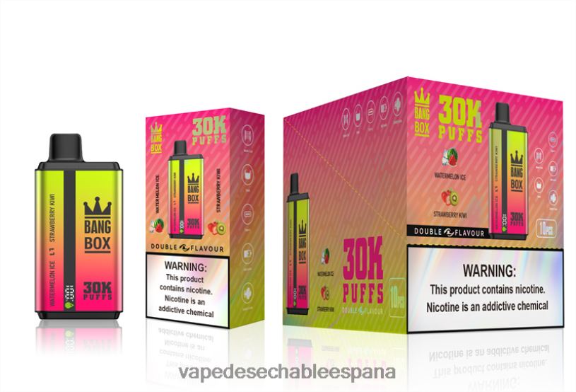 Fume Vape España RB4TN62 helado de sandía y kiwi fresa - Bang Box 30000 inhalaciones de dos sabores.
