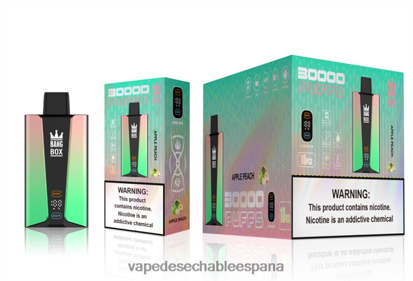 Fume Vape España RB4TN83 durazno manzana - Bang Box Pantalla inteligente de 30000 inhalaciones