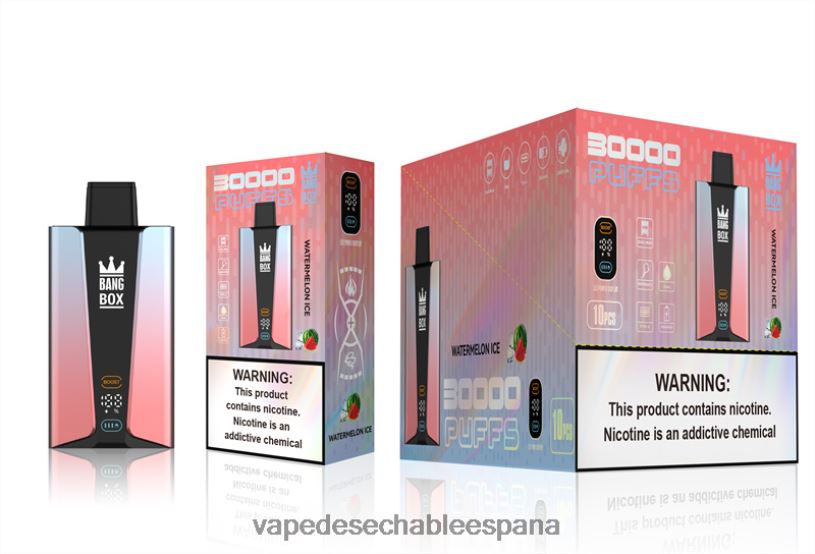 Fume Vape España RB4TN86 hielo de sandia - Bang Box Pantalla inteligente de 30000 inhalaciones