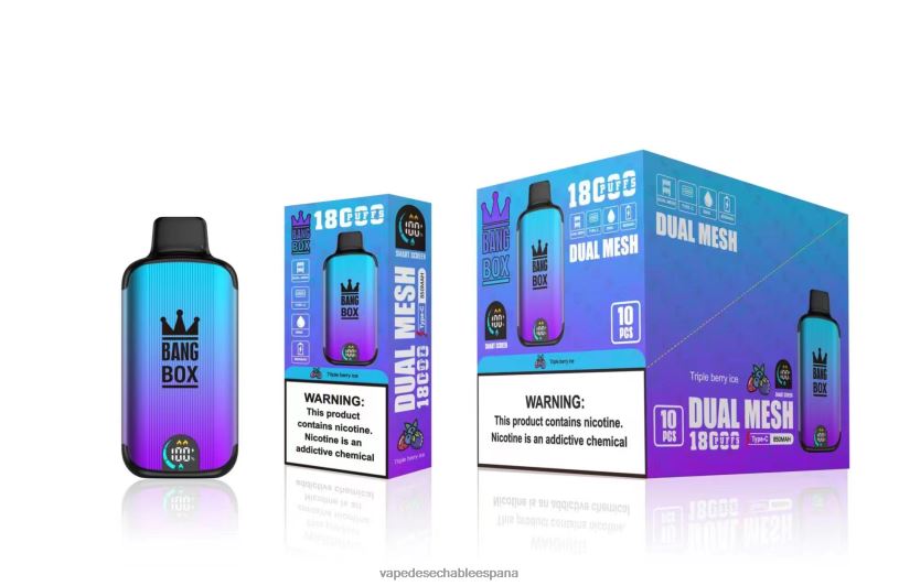 Fume Vape España RB4TN95 hielo de triple baya - Bang Box 18000 bocanadas