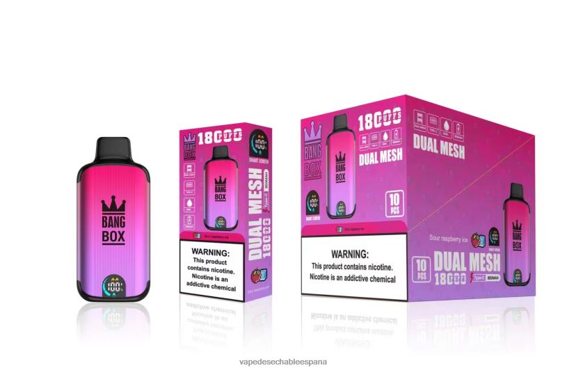 Fume Vape España RB4TN98 hielo de frambuesa agria - Bang Box 18000 bocanadas