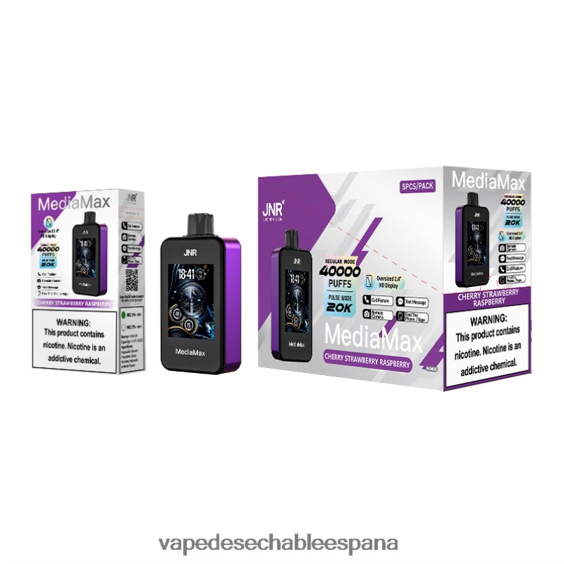 JNR MediaMax bocanada de 40k cereza fresa frambuesa T60F6R14 - Vape On Sale