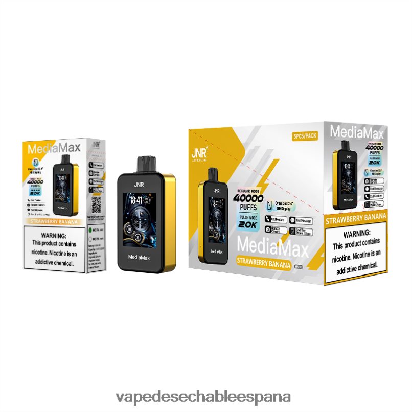 JNR MediaMax bocanada de 40k plátano fresa T60F6R16 - Vape Official Store