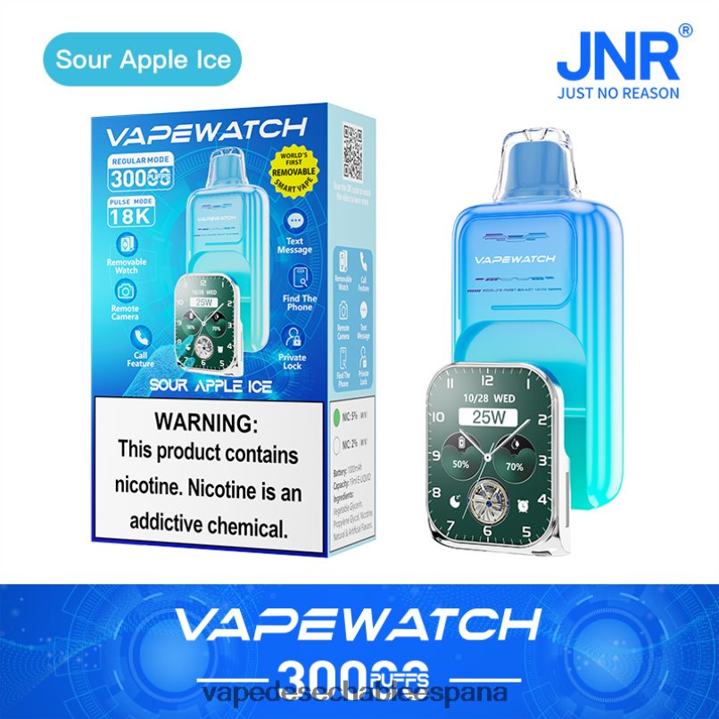 JNR reloj vapeador hielo de manzana agria T60F6R5 - Vape On Sale