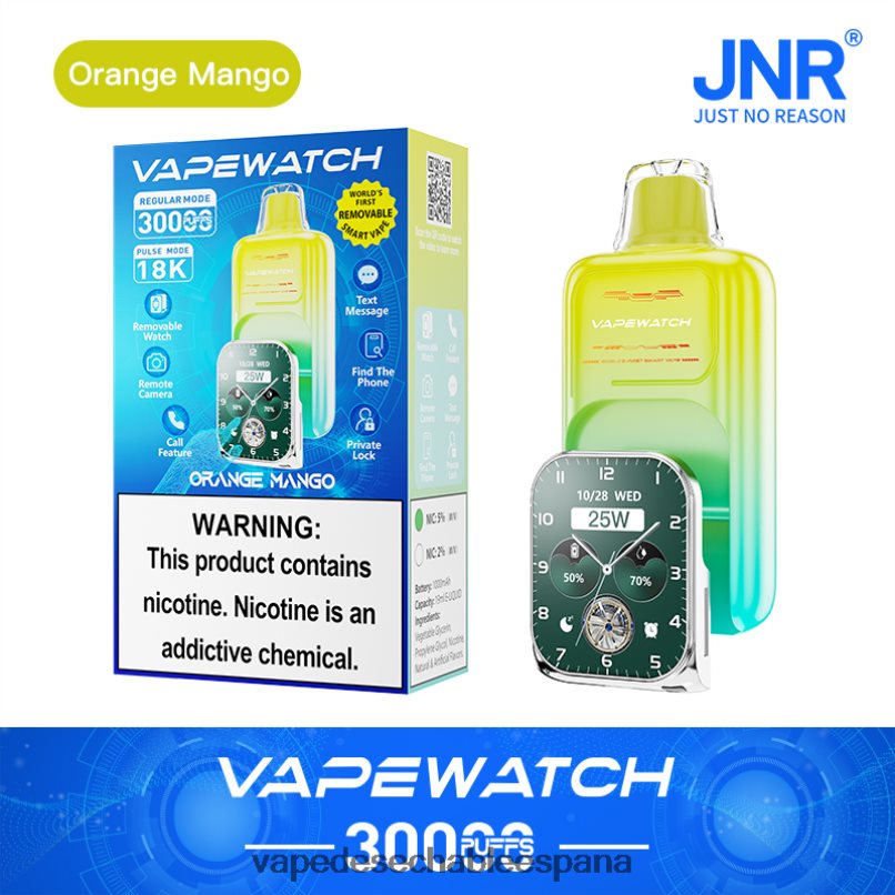 JNR reloj vapeador mango naranja T60F6R2 - Vape Store