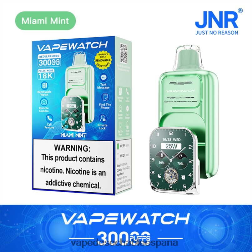 JNR reloj vapeador menta de miami T60F6R8 - Vape Spain