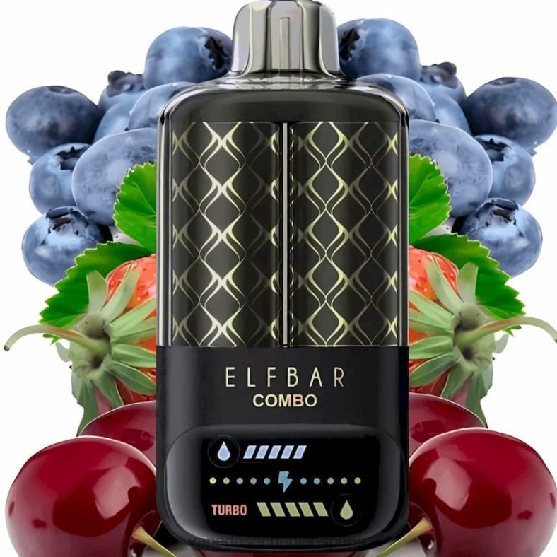 Vape Desechable España 8606Z2 - arándanos, frambuesa ácida y cereza Elf Bar Combo 25000
