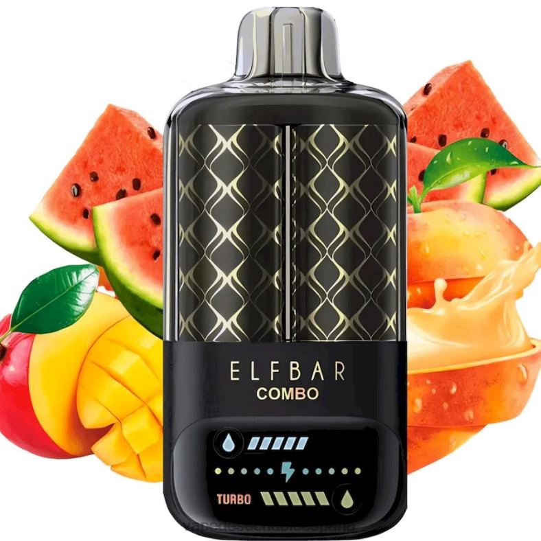 Vape Desechable España 8606Z6 - melocotón, mango y sandía Elf Bar Combo 25000