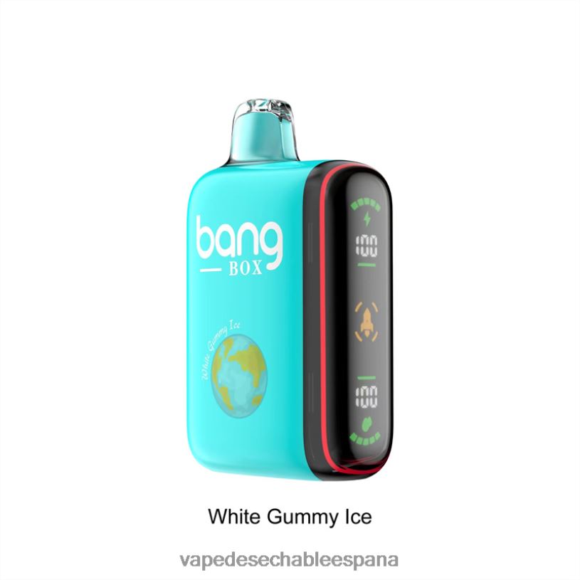 Vape Desechable España RB4TN30 hielo gomoso blanco - Bang Box Pantalla de potencia inteligente de 9000-18000 inhalaciones