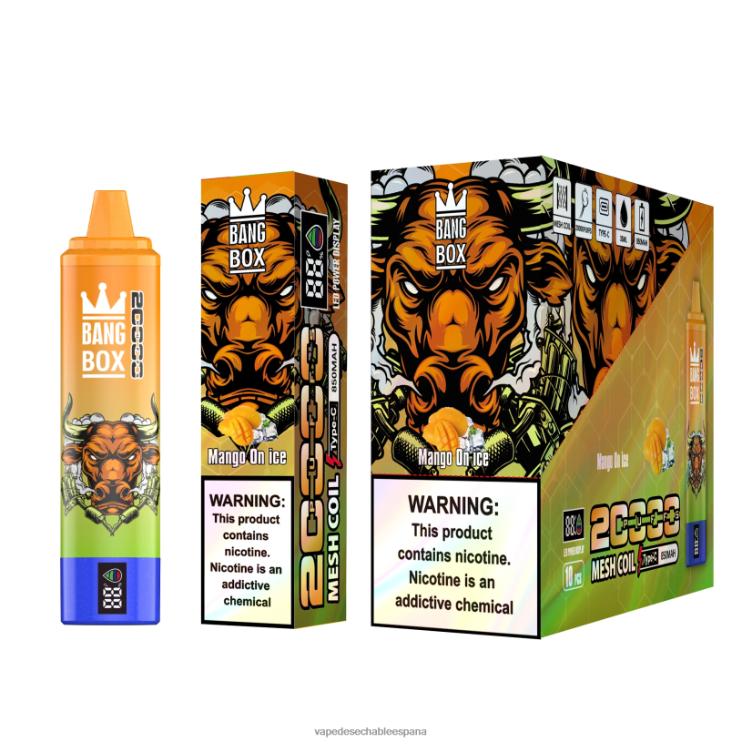 Vape Desechable España RB4TN54 mango en hielo - Bang Box Pantalla inteligente de 20000 inhalaciones