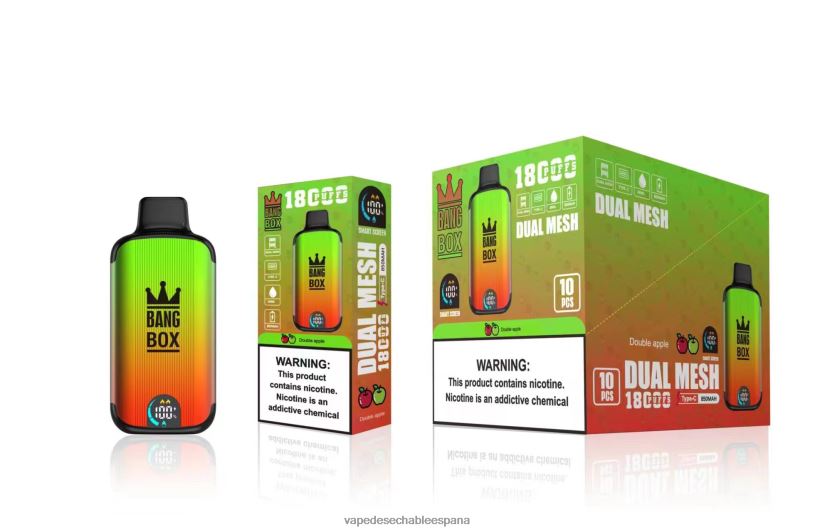 Vape Desechable España RB4TN93 manzana doble - Bang Box 18000 bocanadas