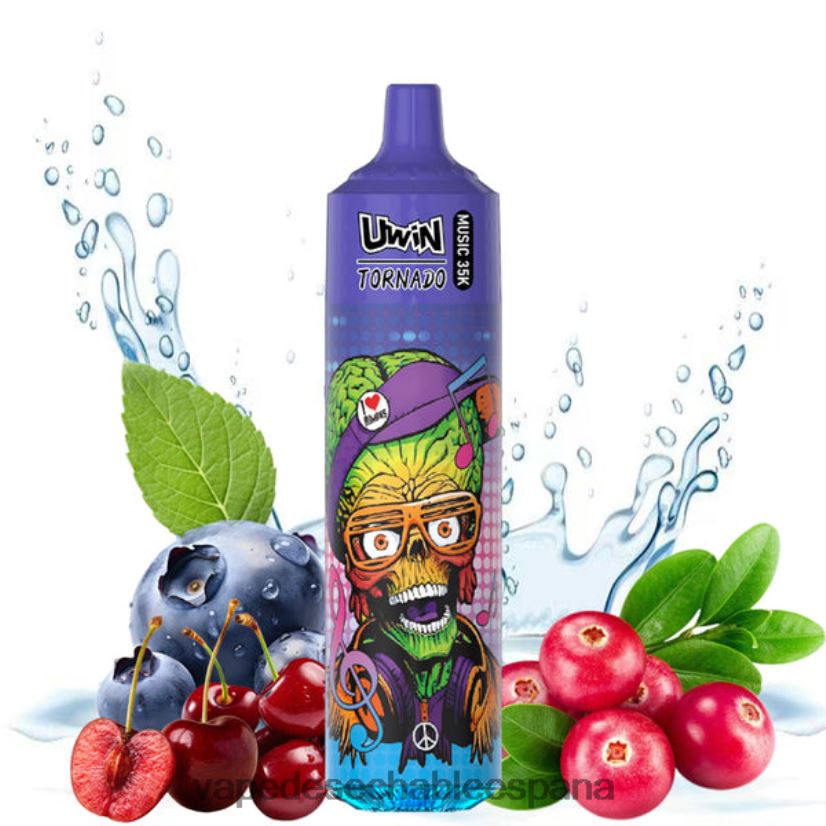 Vape Desechable España arándano cereza arándano | UWIN CRYSTAL vaporizador desechable 35k 06V4DN26