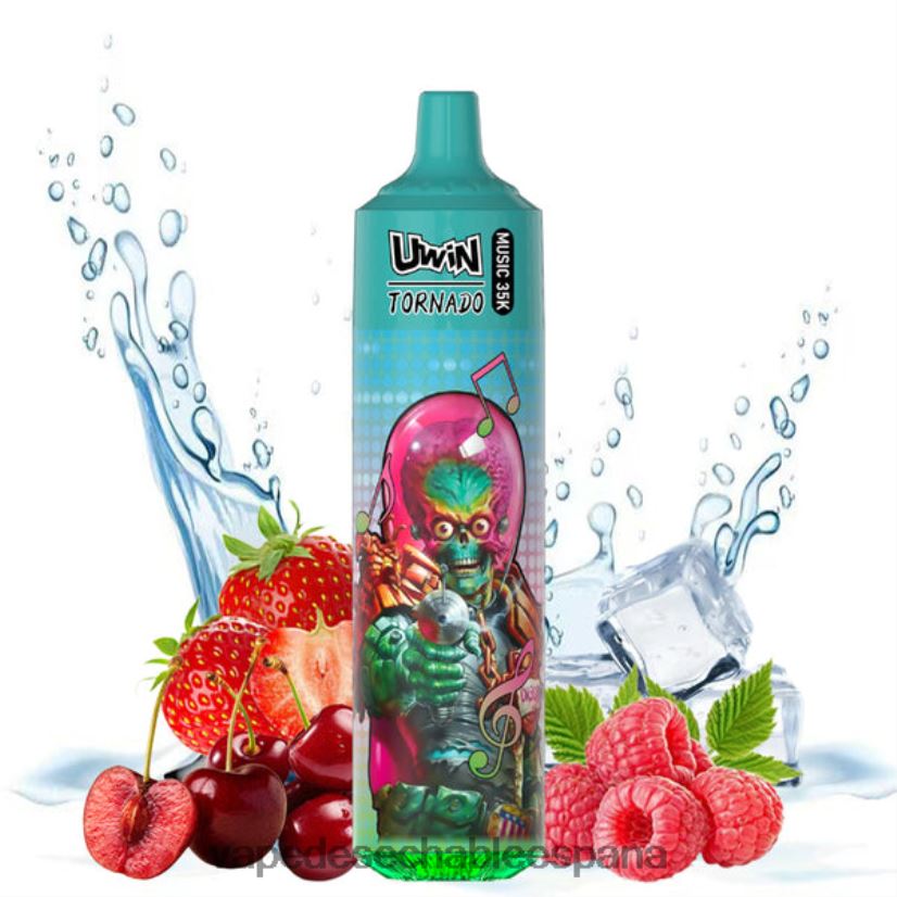 Vape Desechable España fresa frambuesa cereza hielo | UWIN CRYSTAL vaporizador desechable 35k 06V4DN22