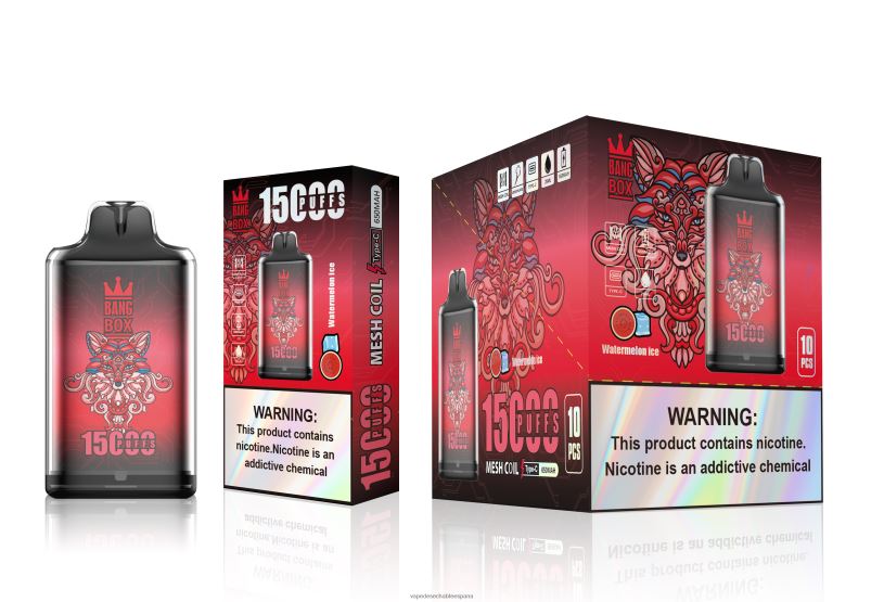 Vape España RB4TN106 hielo de sandia - Bang Box s1-15000 bocanadas