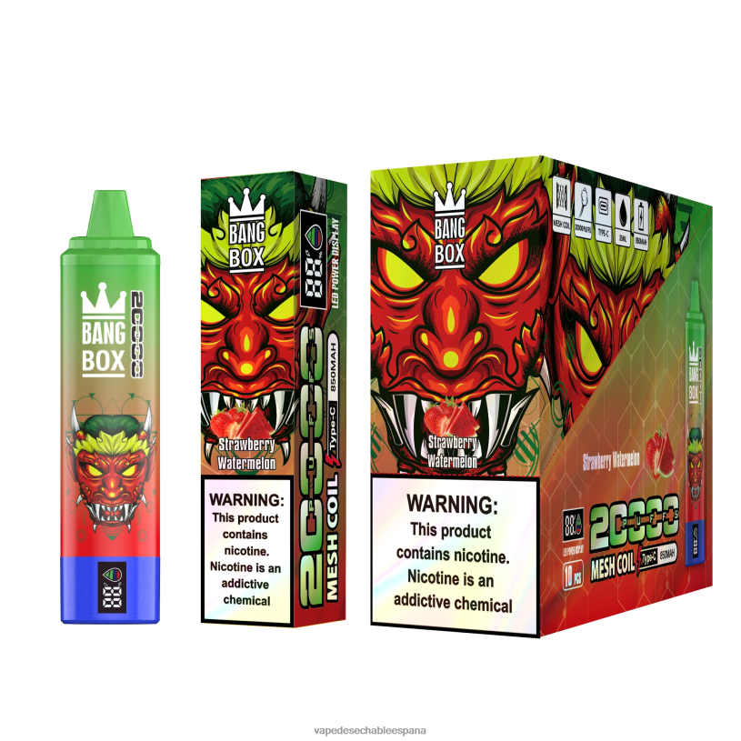 Vape España RB4TN52 sandia fresa - Bang Box Pantalla inteligente de 20000 inhalaciones