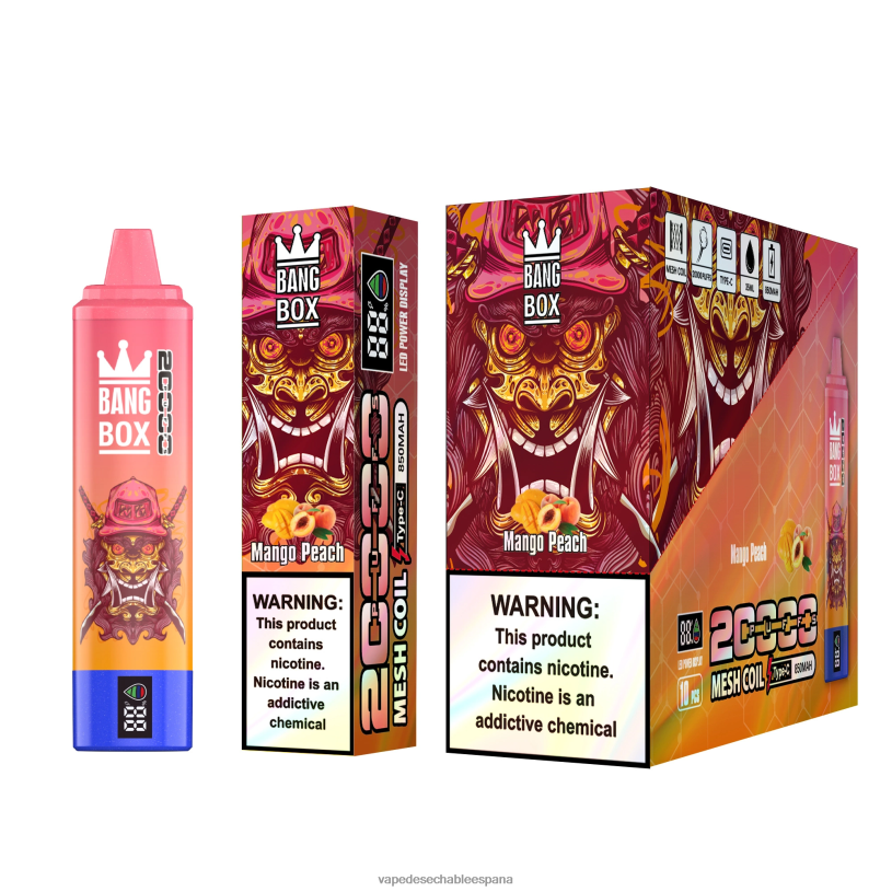 Vape España RB4TN58 durazno mango - Bang Box Pantalla inteligente de 20000 inhalaciones