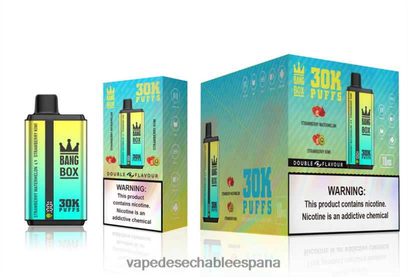 Vape España RB4TN64 sandía fresa y kiwi fresa - Bang Box 30000 inhalaciones de dos sabores.