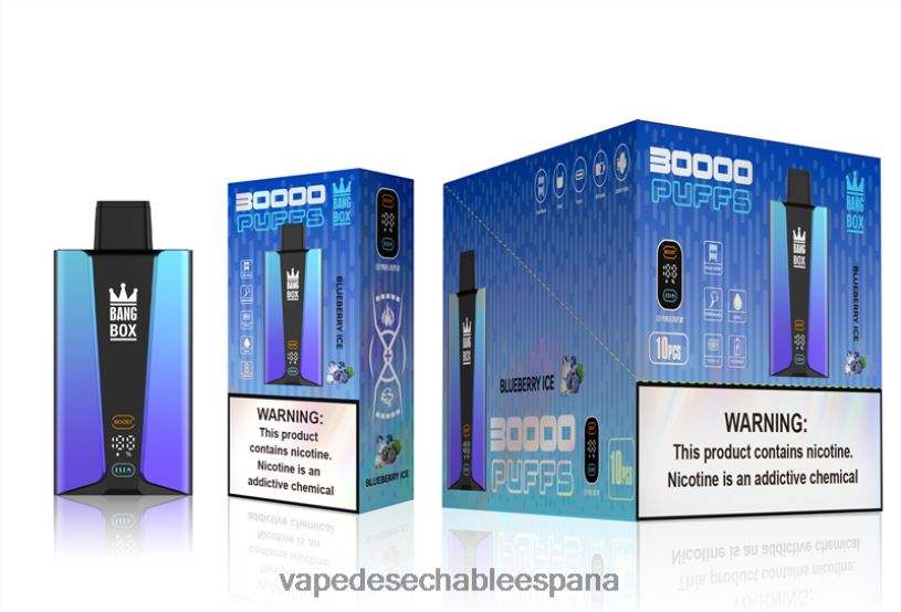 Vape España RB4TN79 hielo de arándanos - Bang Box Pantalla inteligente de 30000 inhalaciones
