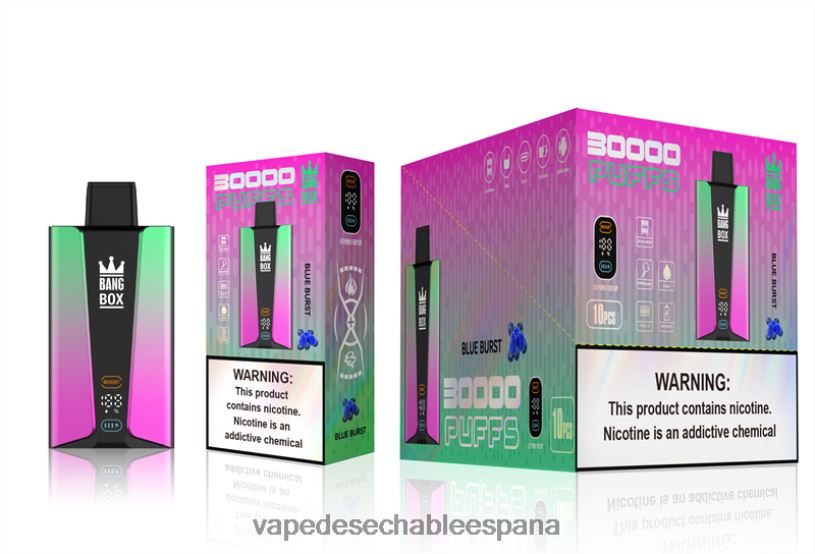 Vape España RB4TN82 estallido azul - Bang Box Pantalla inteligente de 30000 inhalaciones