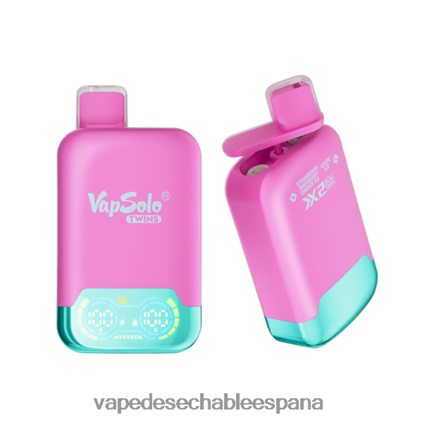 Vapsolo TWINS vaporizador desechable helado de fresa, frambuesa, cereza y hielo de uva 402HB2145 Vape Desechable España