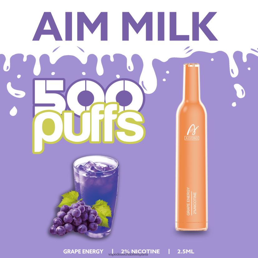 Aivono AIM MILK 500 energía de la uva - D6NB8D265 Vape España
