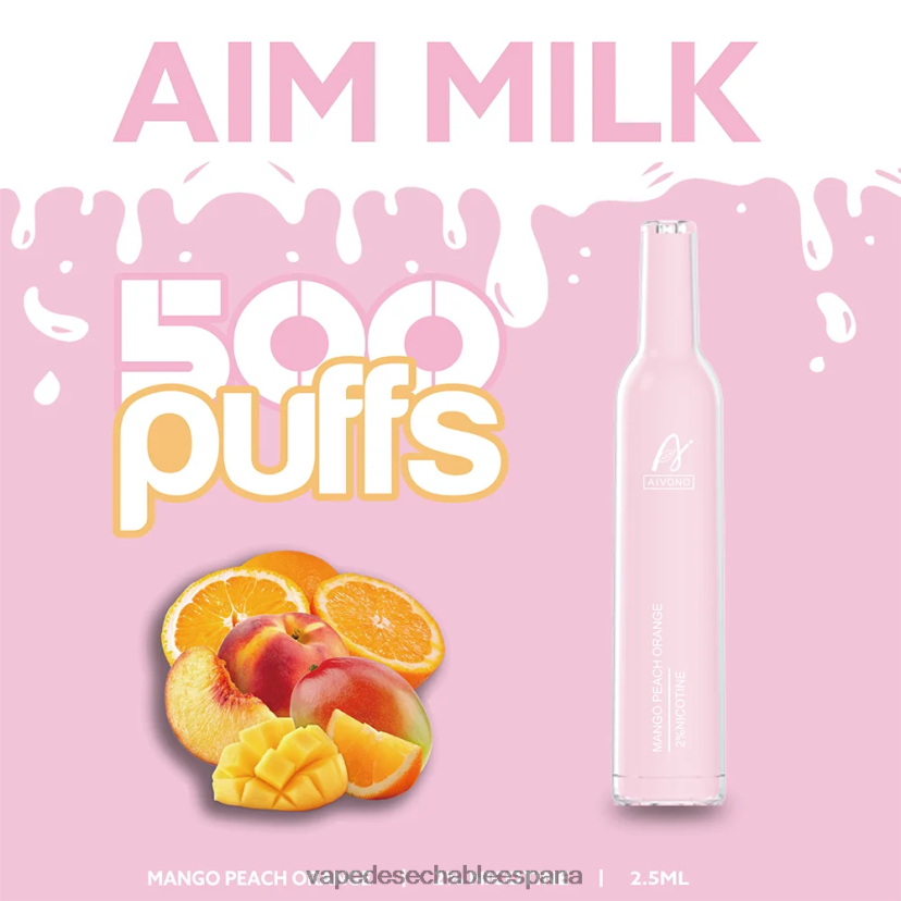 Aivono AIM MILK 500 mango melocotón naranja - D6NB8D269 Vape España
