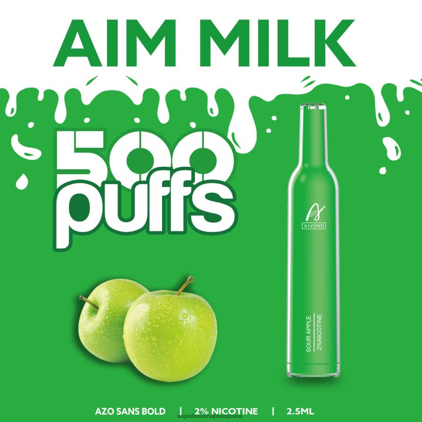 Aivono AIM MILK 500 manzana agria - D6NB8D267 Vape España