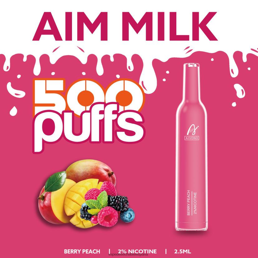 Aivono AIM MILK 500 melocotón de baya - D6NB8D273 Vape España