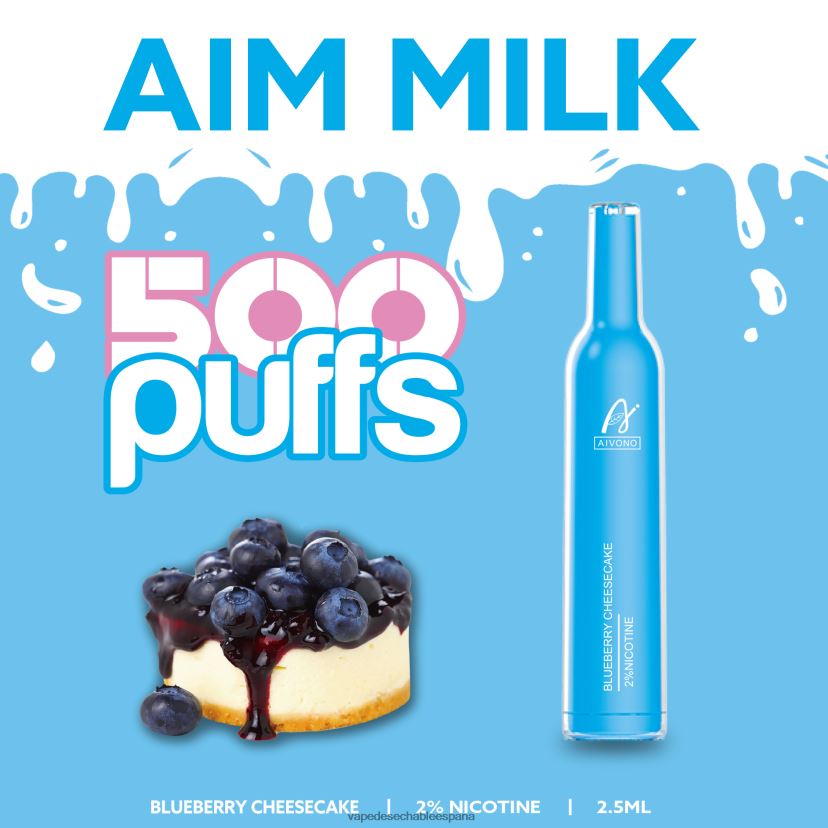 Aivono AIM MILK 500 pastel de queso con arándanos - D6NB8D274 Vape Desechable España