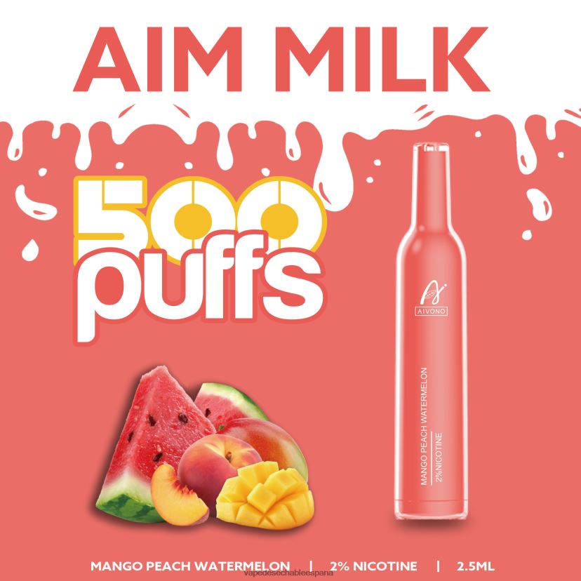 Aivono AIM MILK 500 sandia mango durazno - D6NB8D268 Vape Desechable España