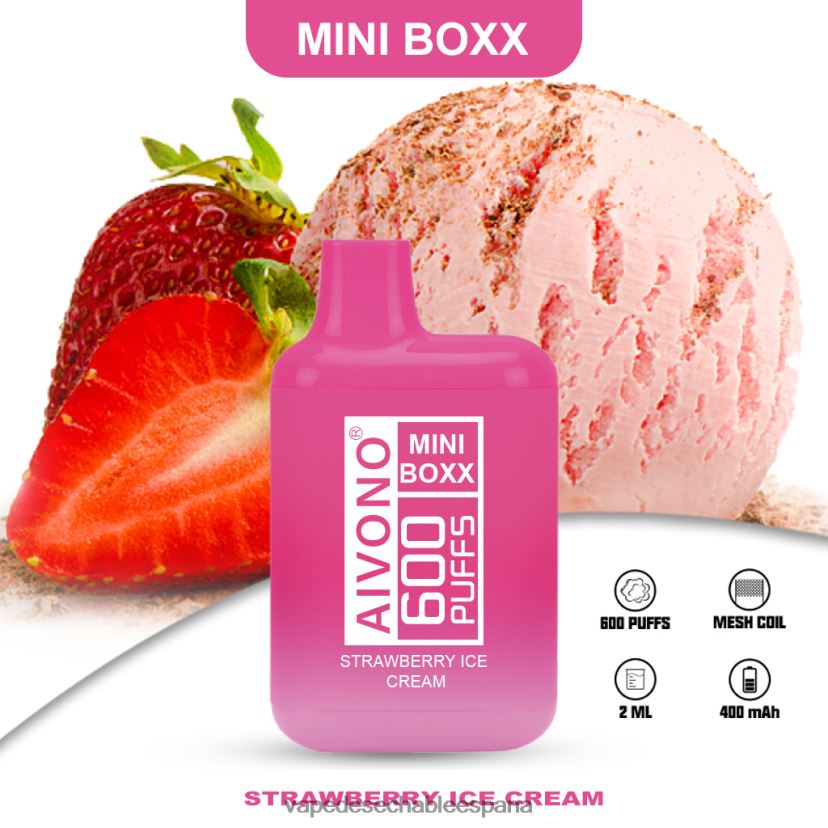 Aivono AIM MINI BOXX 600 helado de fresa - D6NB8D232 Vape Desechable España