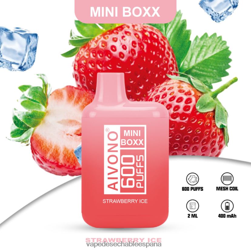 Aivono AIM MINI BOXX 600 hielo de fresa - D6NB8D236 Vape Desechable España