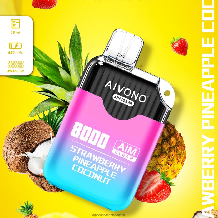 Aivono AIM CLEAR 8000 fresa piña coco - D6NB8D207 Vape España