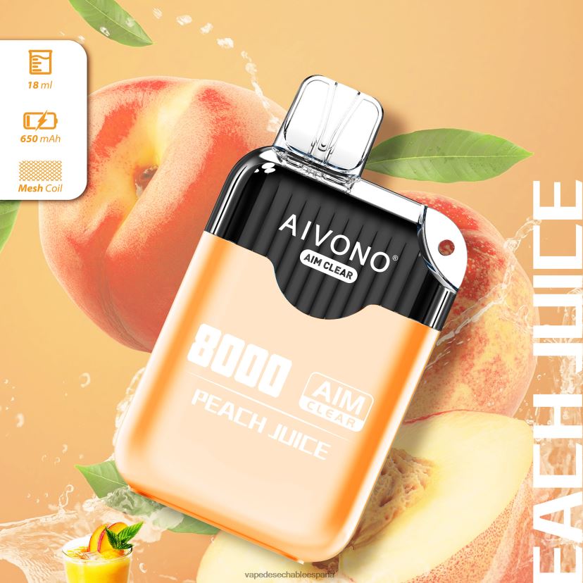Aivono AIM CLEAR 8000 jugo de durazno - D6NB8D203 Vape España