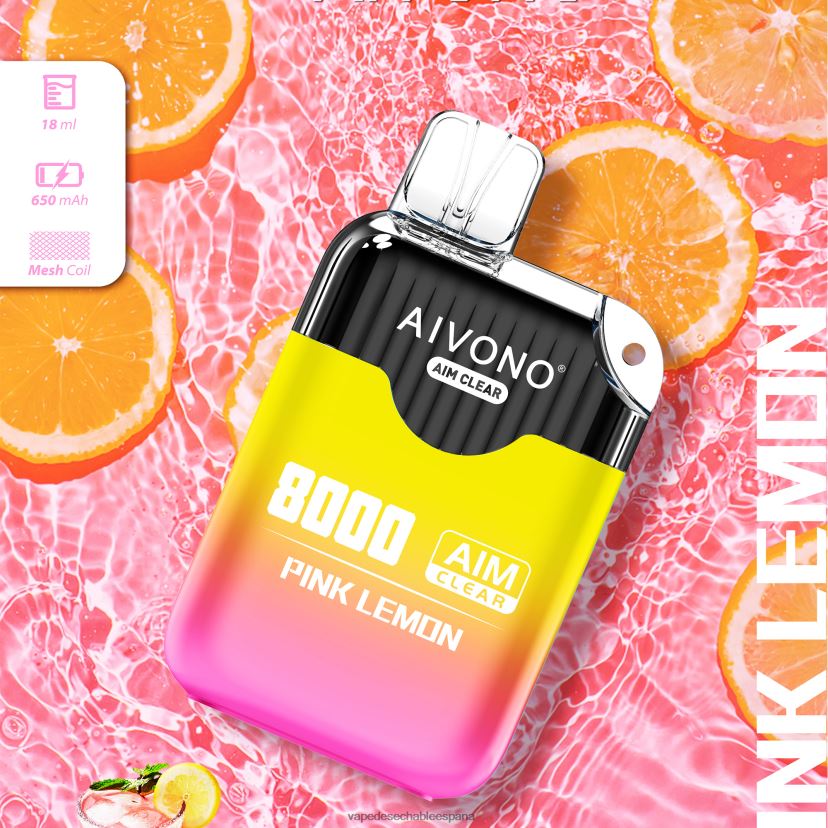 Aivono AIM CLEAR 8000 limon rosa - D6NB8D211 Vape España