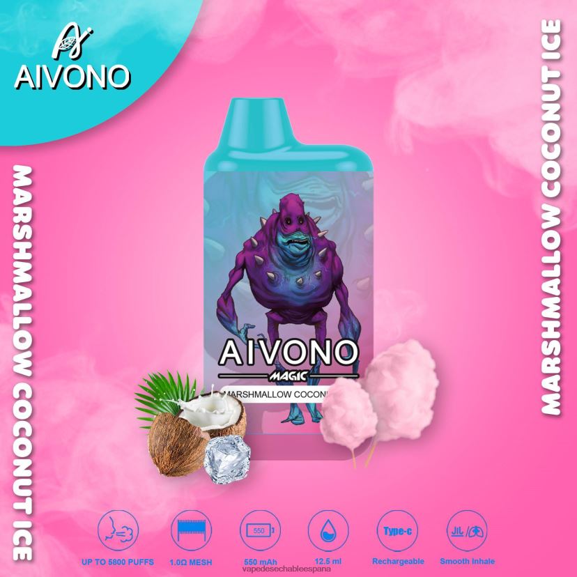 Aivono AIM MAGIC cigarrillo de caja de 5800 bocas hielo de coco de malvavisco - D6NB8D95 Vape España