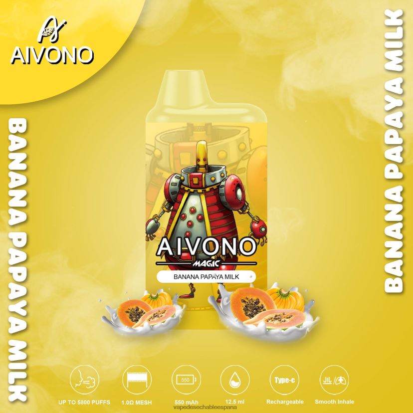 Aivono AIM MAGIC cigarrillo de caja de 5800 bocas leche de plátano y papaya - D6NB8D94 Vape Desechable España