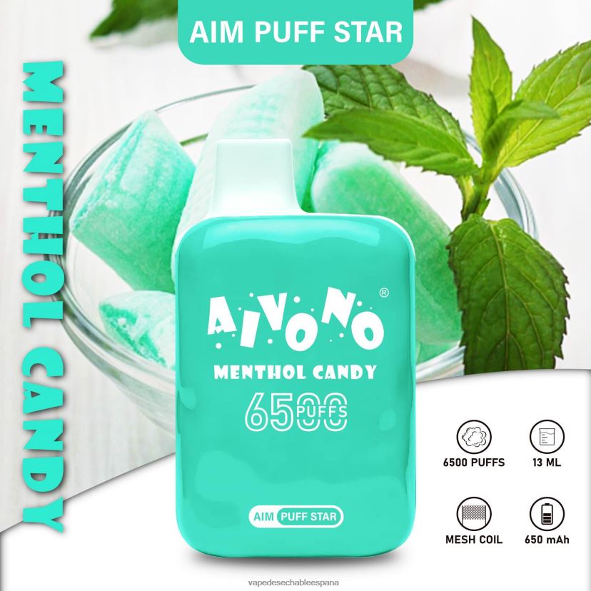 Aivono AIM PUFF STAR 6500 caramelo mentolado - D6NB8D295 Vape España