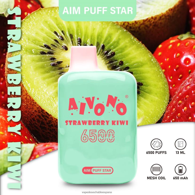 Aivono AIM PUFF STAR 6500 kiwi fresa - D6NB8D294 Vape Desechable España