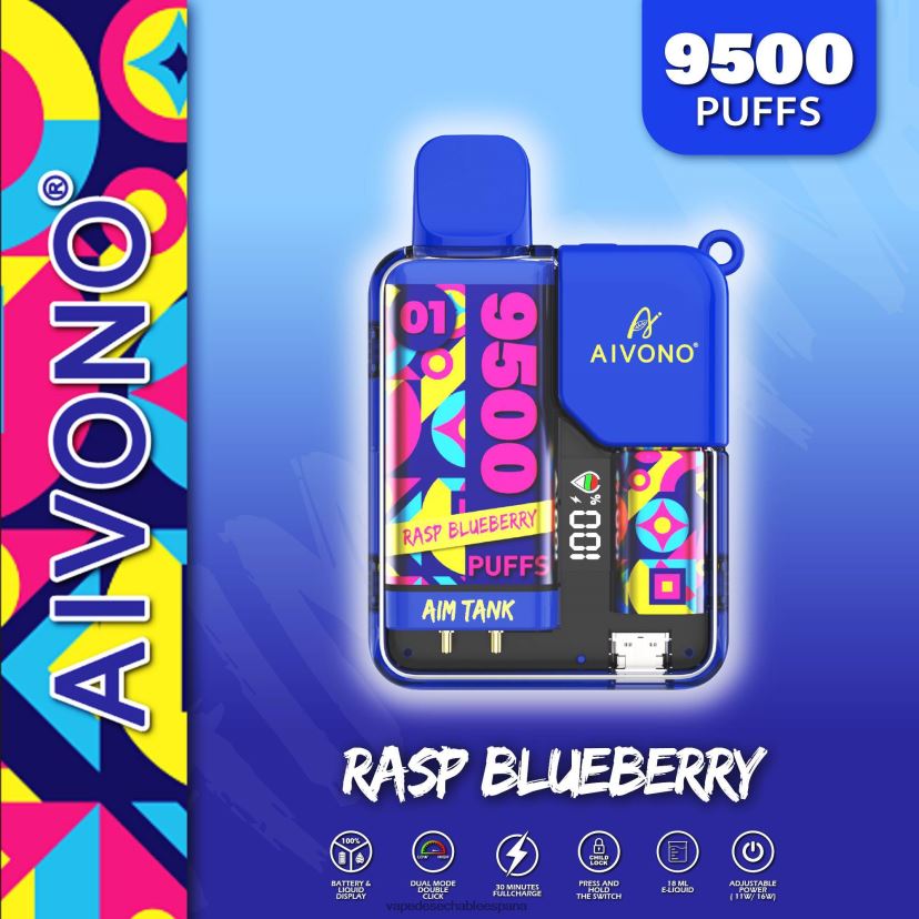 Aivono AIM TANK 9500 frambuesa arándano - D6NB8D33 Vape España