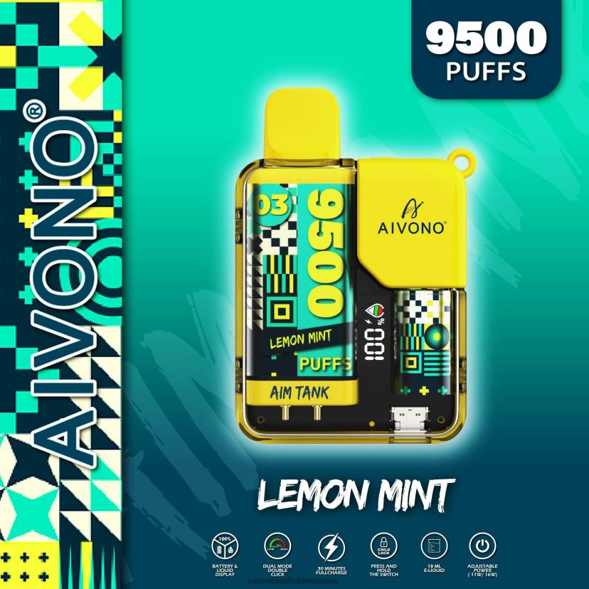 Aivono AIM TANK 9500 menta limon - D6NB8D35 Vape España