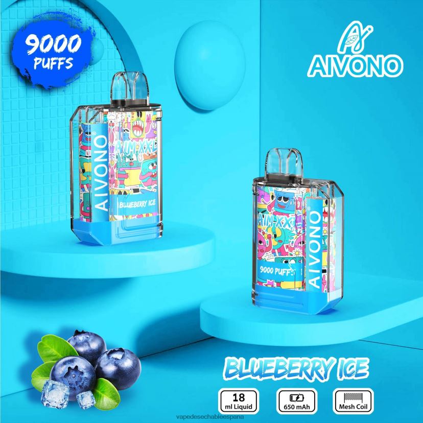 Aivono AIM XXL 9000 pegatina boca transparente hielo de arándanos - D6NB8D50 Vape Desechable España