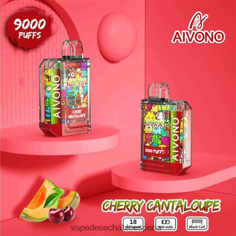 Aivono AIM XXL 9000 pegatina boca transparente melón cereza - D6NB8D57 Vape España