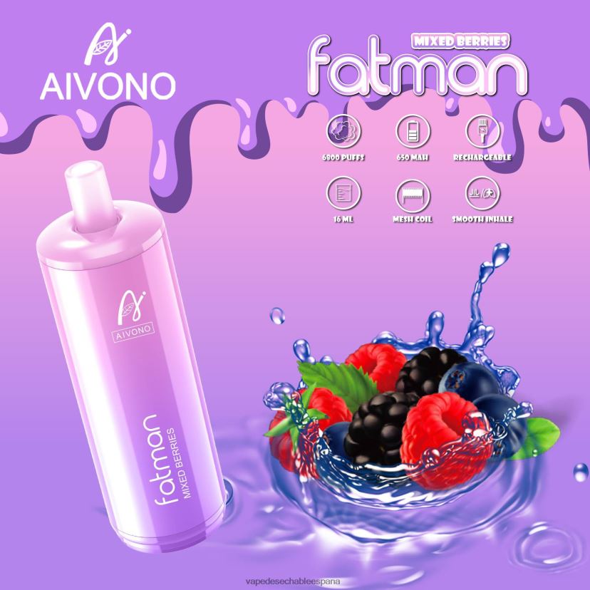 Aivono FATMAN 6800 bayas mixtas - D6NB8D27 Vape España