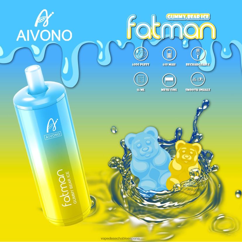 Aivono FATMAN 6800 hielo de osito de goma - D6NB8D32 Vape Desechable España