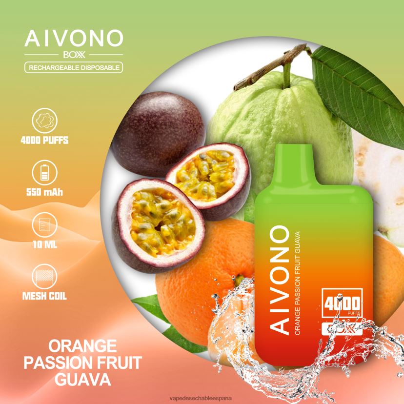 Aivono AIM BOXX 4000 guayaba naranja y maracuyá - D6NB8D212 Vape Desechable España