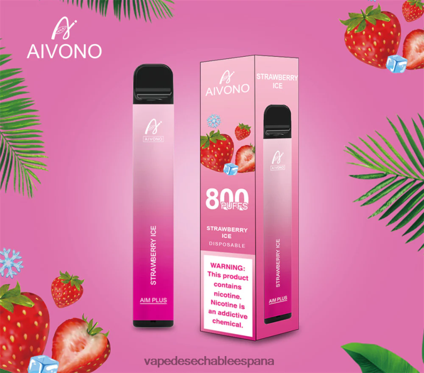 Aivono AIM PLUS 800 hielo de fresa - D6NB8D193 Vape España